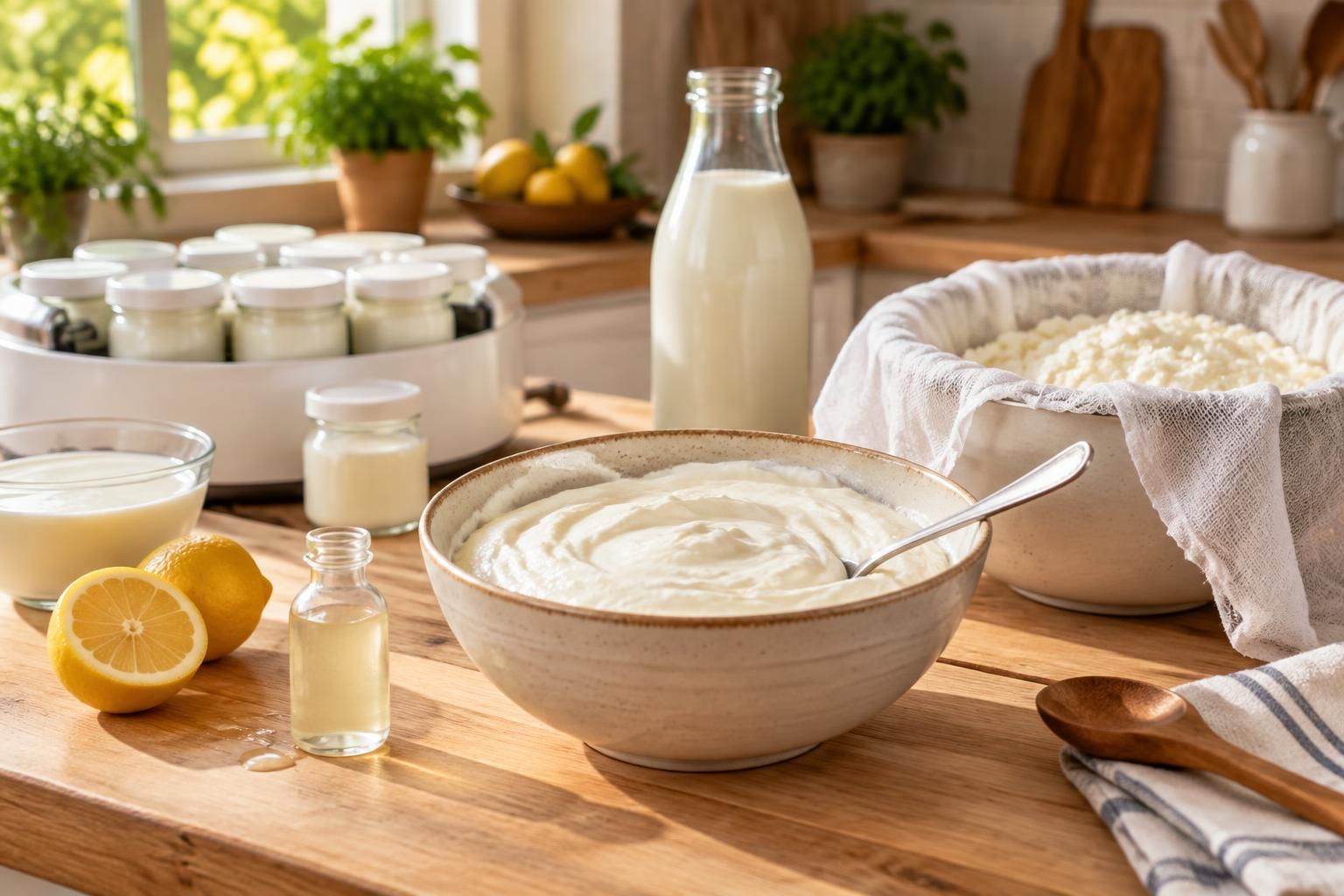 découvrez comment faire du fromage blanc maison avec de la présure, une yaourtière ou du citron, et choisissez la méthode qui vous convient.